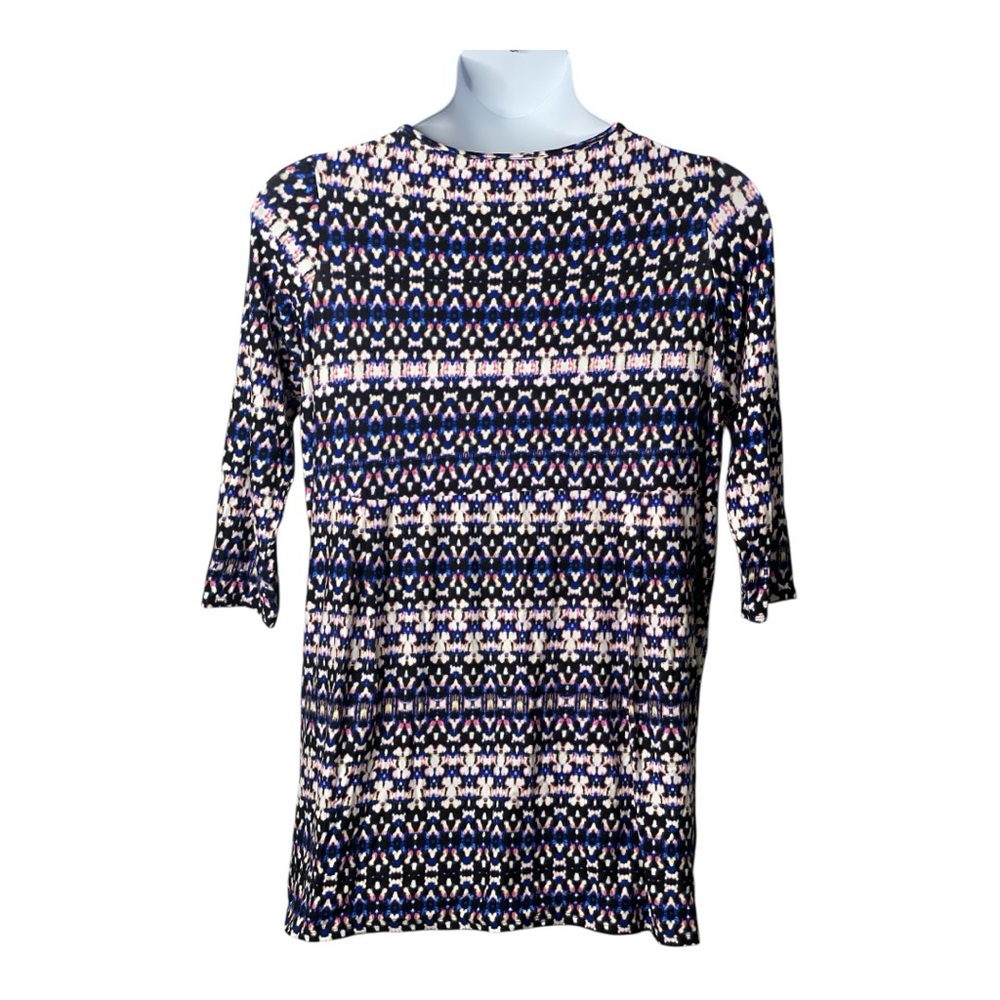 Philosophy Print Tunic Top Black, Blue, and Pink, Size 1X New - Picture 3 of 8